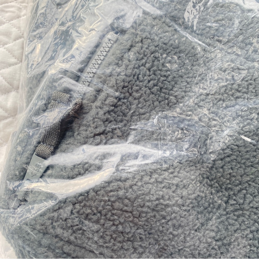 Free People Hit the Slopes Pullover in Shark XS Fleece Sherpa 1/4 Snap Pullover - Picture 10 of 11